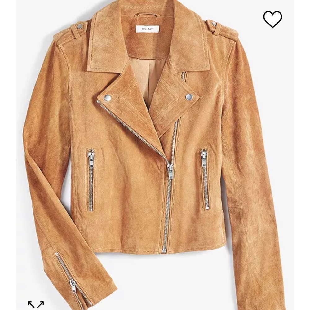 On 34th NWT Biker genuine suede leather jacket